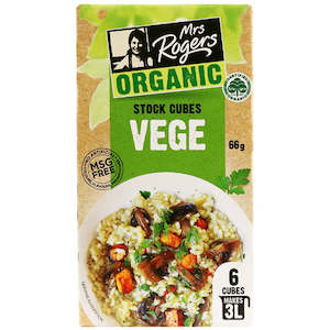 Stocks: Mrs Rogers Organic Vege Stock Cubes 66g