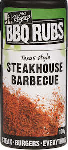 Mrs Rogers BBQ Rub Steakhouse BBQ Canister 100g