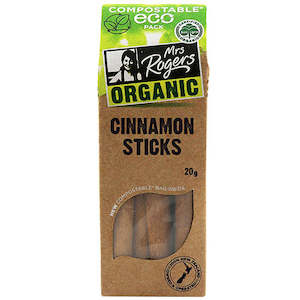 Mrs Rogers ECO Organic Cinnamon Sticks - Cassia 20g