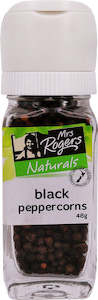 Small Grinder: Mrs Rogers Naturals Black Peppercorns Grinder 48g