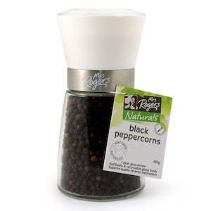 Medium Grinder: Mrs Rogers Naturals Medium Black Peppercorns Grinder 90g