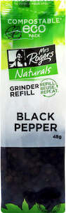 Salt Pepper: Mrs Rogers Naturals Grinder Refill Black Peppercorns 48g