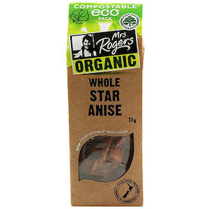 Star Anise: Mrs Rogers ECO Organic Star Anise 11g