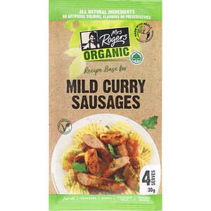 Mrs Rogers Organic Recipe Base Mild Curry Sausages 30g