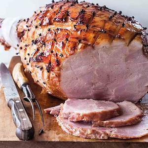 Orange and mustard glazed ham on the bone, approx. 4.5kg