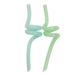 Little Woods Twirly Straws 2pk | Aqua + Mint x 3 Pieces