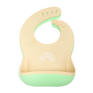 Little Woods: Little Woods Silicone Wipe Away Bib 2pk | Mint + Caramel 3 Pieces