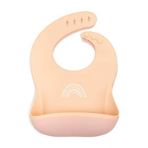 Little Woods Silicone Wipe Away Bib 2pk | Dusty Pink + Apricot 3 Pieces