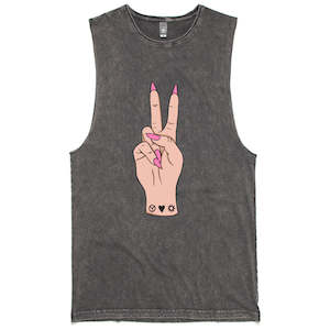 Mostly Peace And Love And A Lil Go F Yourself: Mostly Peace and Love Stonewash Tank