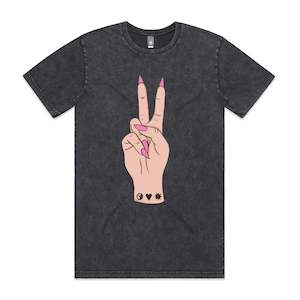 Mostly Peace And Love And A Lil Go F Yourself: Mostly Peace and Love Stonewash Unisex Tee