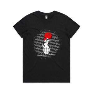 Through Darkness She Blooms Ladies Tee Red Rose v 2.0