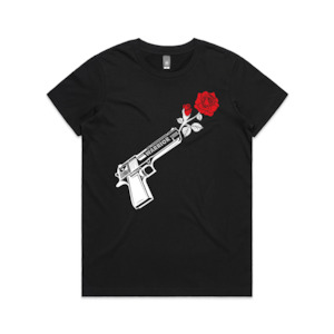 Through Darkness She Blooms: Through Darkness She Blooms Ladies Tee Red Rose