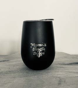 Drinkware: 'Mama's Jingle Juice' wine sipper with lid
