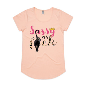 Sassy as F*ck Cat's Behind Scoop Neck Tee - Pale Pink