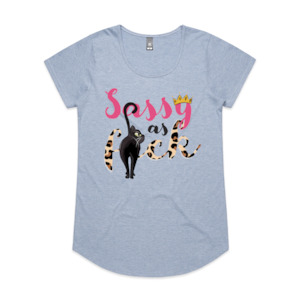 Best Sellers: Light Blue Sassy as F*ck Cat's Behind Scoop Neck Tee
