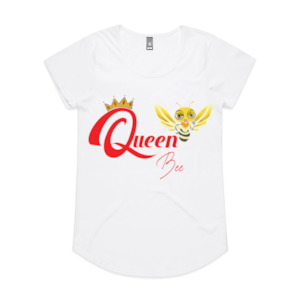 Winter Is Hurrr Sale: Queen Bee Scoop Neck Tee - White