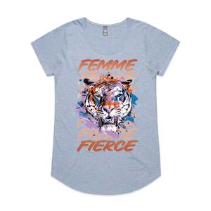 Femme Fierce Scoop Neck Tee - light blue