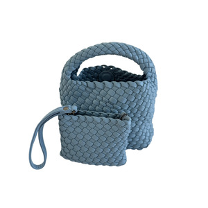 Carol Mini Woven Tote - Sky Blue Statement Tote NZ