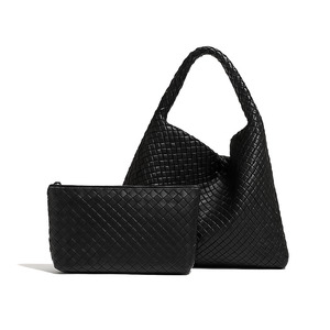 Products: Large Woven Tote - Black Statement Tote NZ