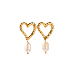 Heart Drop Pearls - Gold - mé the label