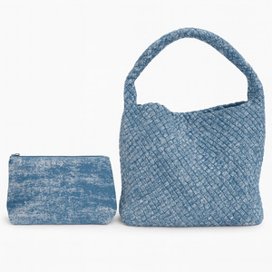 Large Woven Tote - Denim Statement Tote NZ