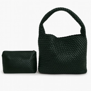 Large Woven Tote - Forest Green Statement Tote NZ