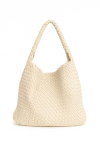 Products: Large Woven Tote - Ivory Statement Tote NZ