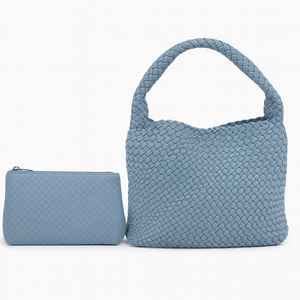 Large Woven Tote - Sky Blue Statement Tote NZ
