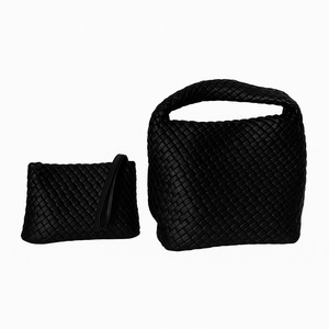 Medium Woven Tote - Black Statement Tote NZ