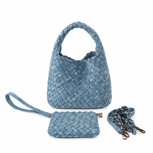 Carol Mini Woven Tote - Denim Statement Tote NZ