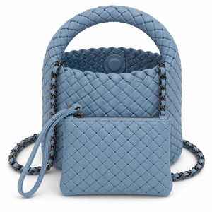 Carol Mini Woven Tote - Sky Blue Statement Tote NZ