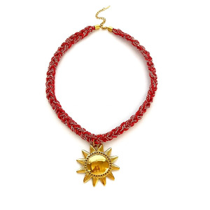 Products: Sun Pendant Necklace – Gold Statement Pendant