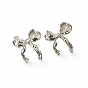 Large Bow Studs Silver Me The Label