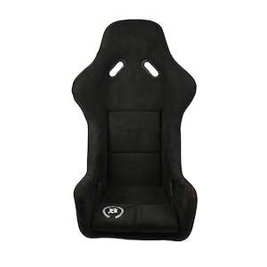Fixed Back: Bucket Seat - Black with Red Stitching Suede (Pro Style)