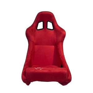 Fixed Back: Bucket Seat - Red Suede Entry