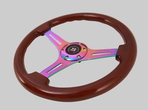 Neo Chrome Mahogany Steering Wheel 340mm
