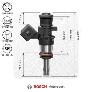 Nuke Bosch injector 980cc, 38mm (EV14K), 6pcs flow matched (Order in)