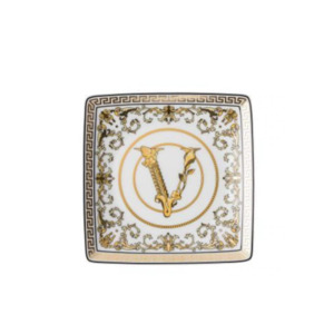 Homeware: Versace Virtus White Square Dish 12cm