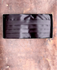 BLACK TIE SUIT HIRE | Evening Tails Satin Cummerbund TO HIRE