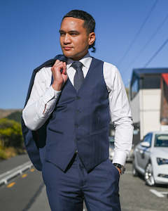 Business Suits Formal Suits For Men New Zealand: Savile Row | Merino Wool Suit Waistcoat | FW1 -Navy