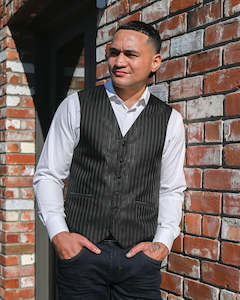 Vest: Ex Rental | Waistcoat | Black Stripe