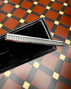 Cufflinks Lapel Pins Tie Pins: Tie Bar | Narrow Ridged Chrome