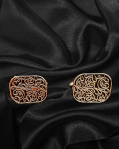 Cufflinks Lapel Pins Tie Pins: Cufflinks | Vintage Style | Gold Swirls