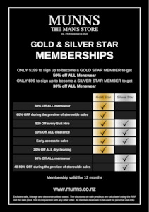 Gold & Silver Star Memberships