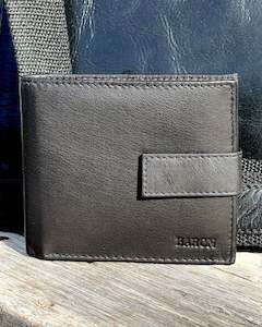 Leather Wallets For Men: Baron + Buxton | Genuine Leather Tab Wallet | Black