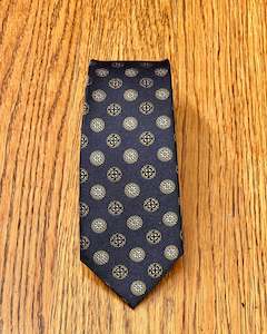 Munns Menswear Online Clearance Quality Menswear Discounted: Silandro | Pure Silk Tie | Mandala Pattern on Dark Background | CLEARANCE