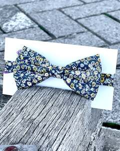 Made: Parisian with Liberty | Blue Floral Bow Tie | Self-tie | Egyptian Cotton