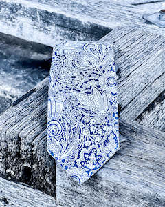 Parisian with Liberty | Stylish Necktie | Liberty Tana Lawn | Blue Paisley