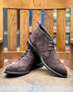 Leather Footwear For Men New Zealand: Lichfield | Men's Lace-up Boots | Genuine Suede Leather | Brown