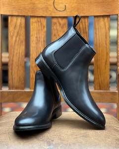 Leather Footwear For Men New Zealand: Lichfield | Gusset Boots | Genuine Leather | Black